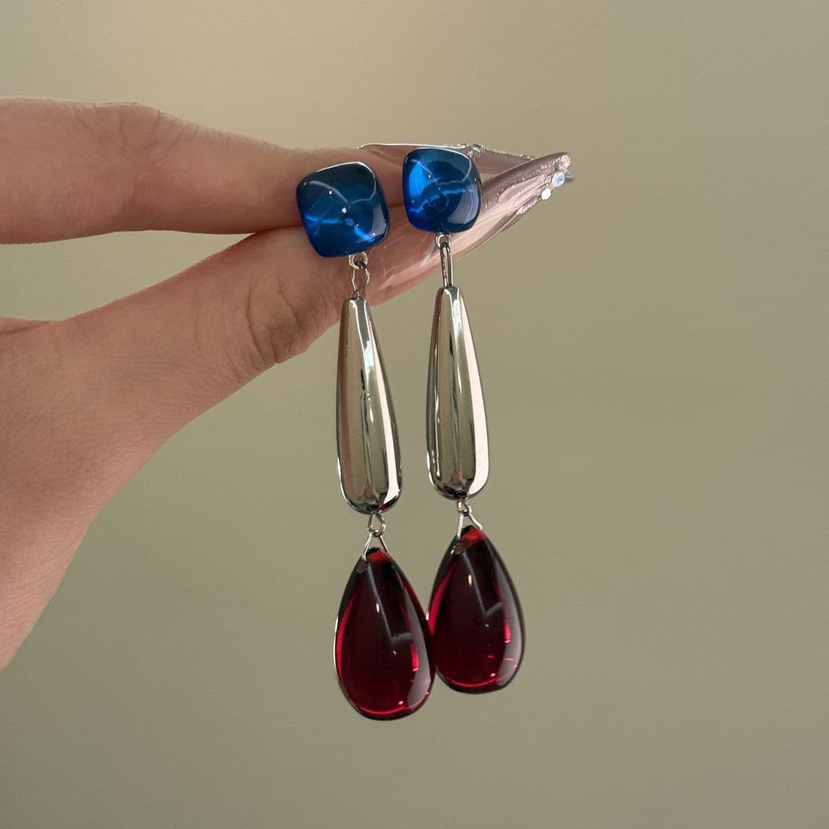 Acrylic Water Drop Pendant Earrings