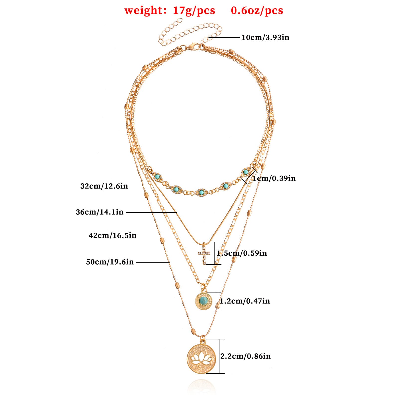Layered Cross Pendant Necklace 2