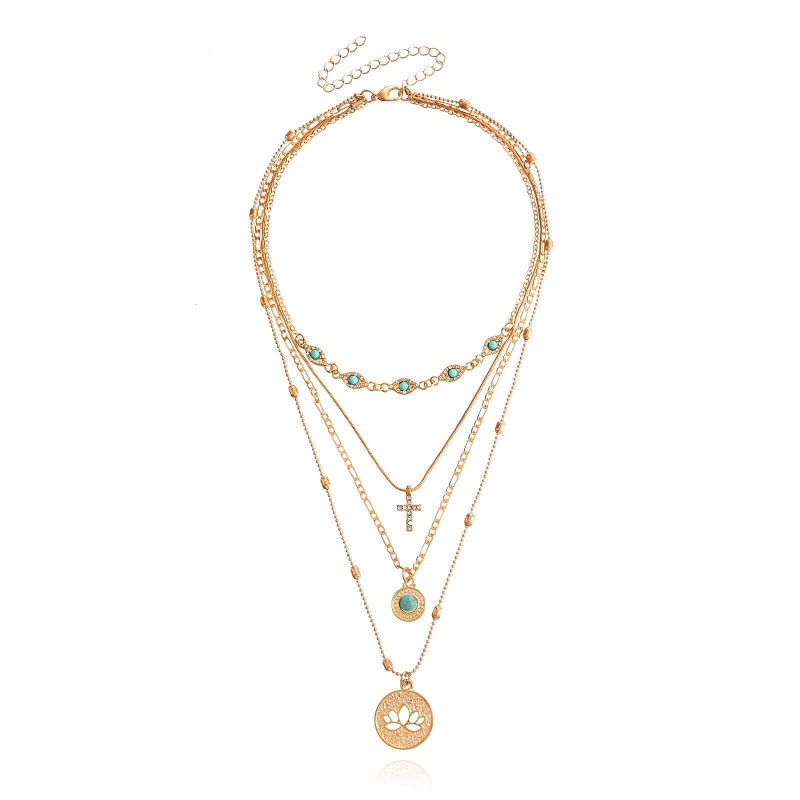 Layered Cross Pendant Necklace 3