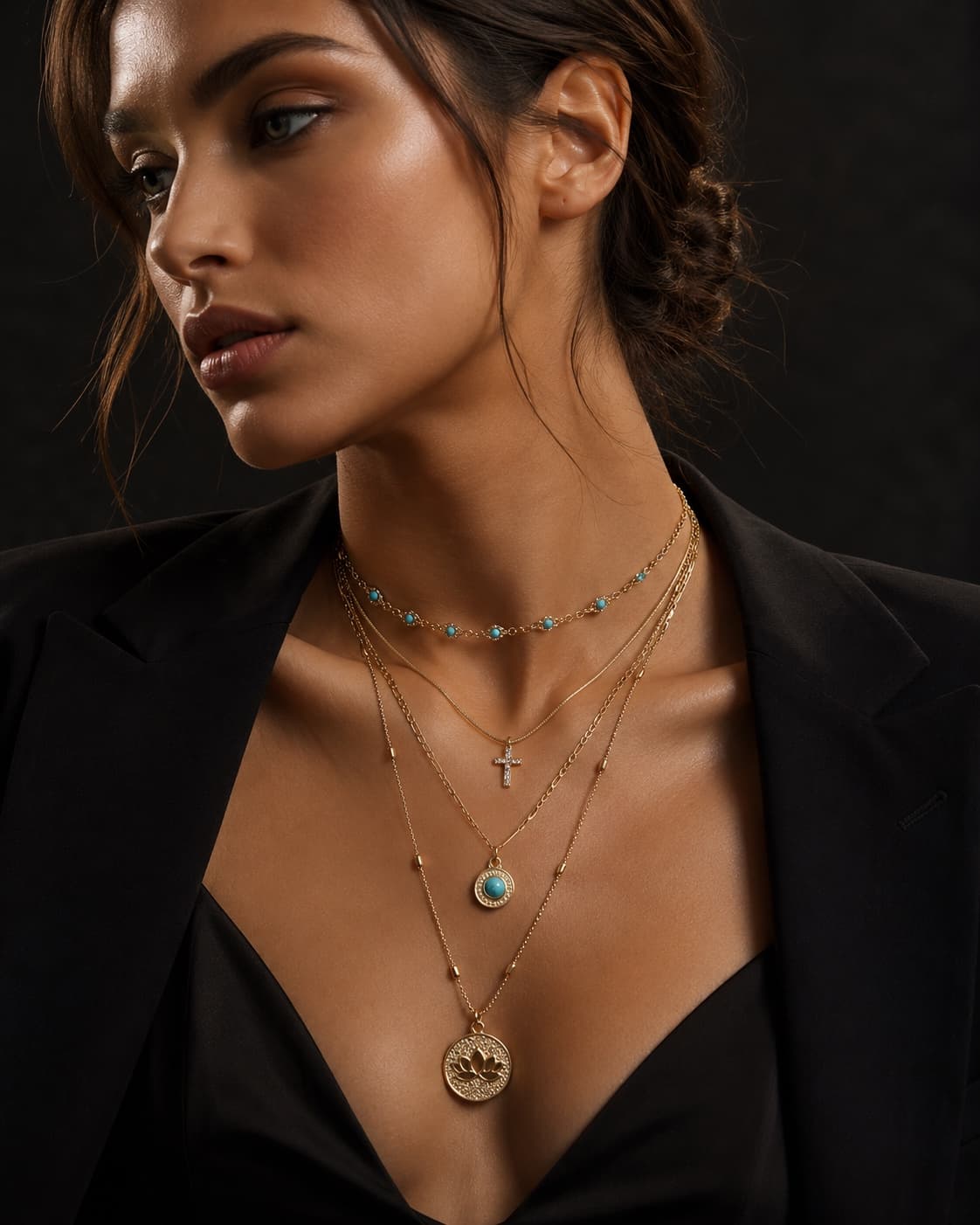 Layered Cross Pendant Necklace 5
