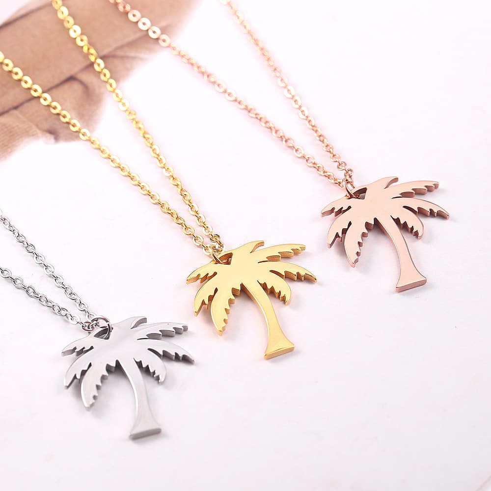 Palm Tree Pendant Necklace
