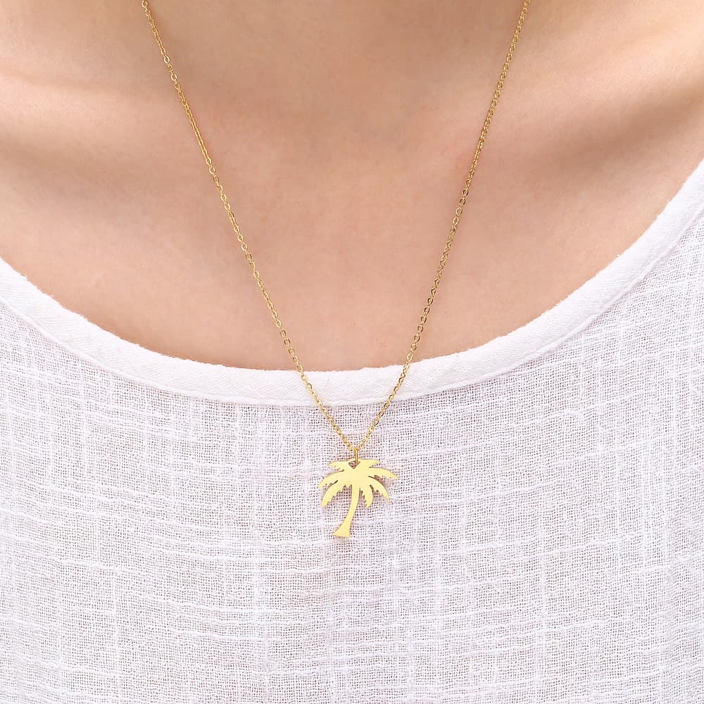 Palm Tree Pendant Necklace 2