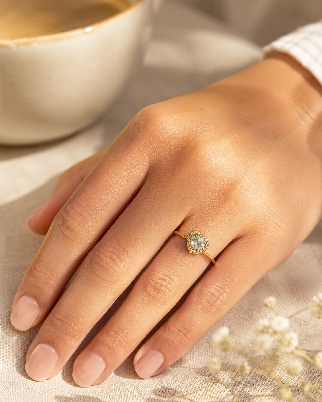 Heart Diamond Ring styled in context
